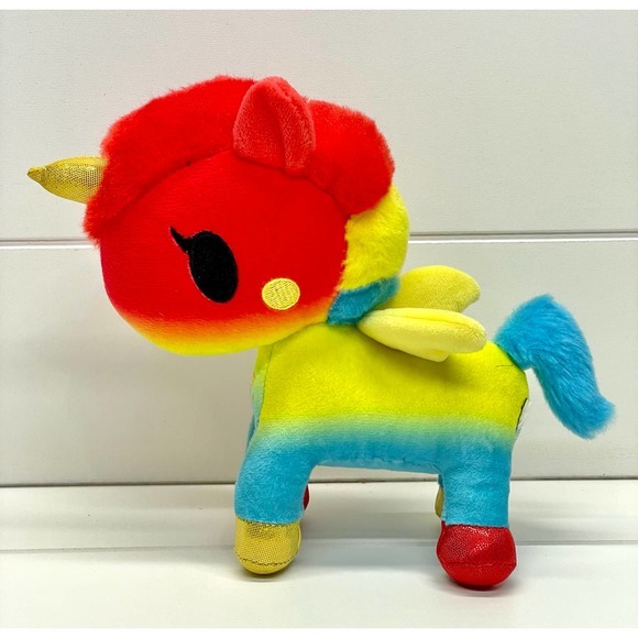 Tokidoki Unicorno Aurora Summer Plush 7.5" Rainbow Blue Red Stuffed Horse 2021 - Picture 2 of 5